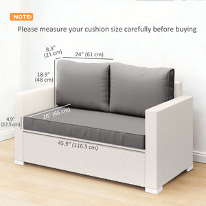 Outdoor Seat Cushions with Backrest, Loveseat Double Sofa Outdoor Furniture Cushions, Beige – view 30