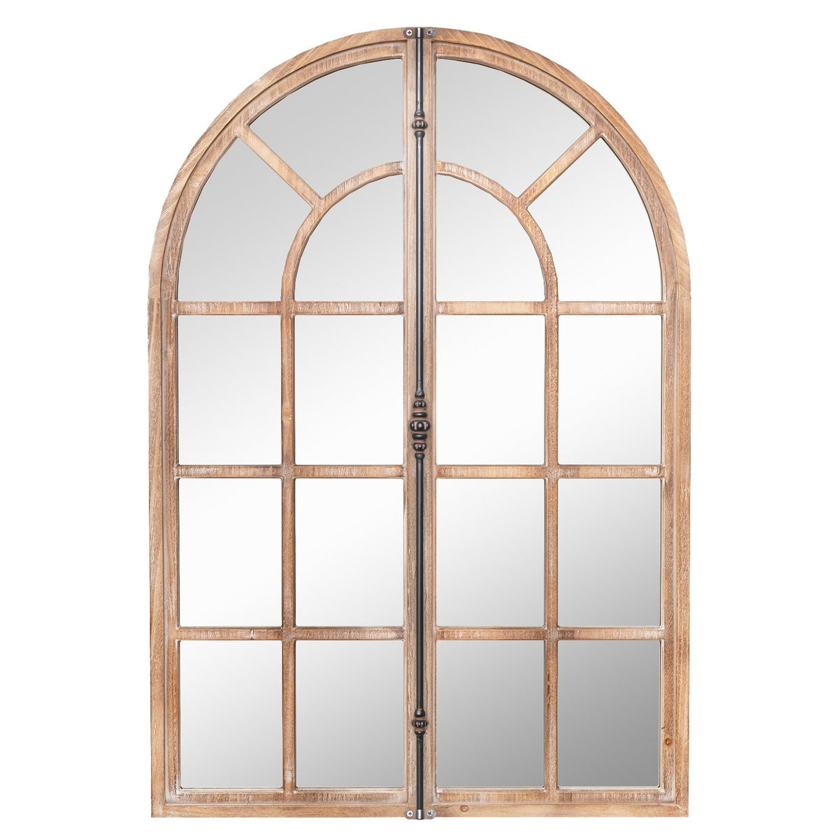 Arched Window Pane Farmhouse Wall Mounted Decorative Mirror-Nature view 4