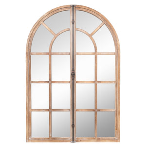 Arched Window Pane Farmhouse Wall Mounted Decorative Mirror-Nature view 4