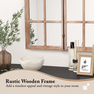 Arched Window Pane Farmhouse Wall Mounted Decorative Mirror-Nature view 6
