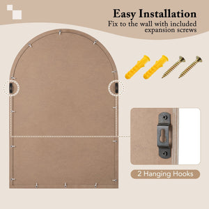 Arched Window Pane Farmhouse Wall Mounted Decorative Mirror-Nature view 8