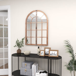 Arched Window Pane Farmhouse Wall Mounted Decorative Mirror-Nature view 9