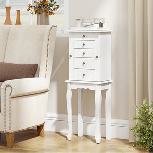 2 Colors Armoire Storage Standing Jewelry Cabinet with Mirror-White view 2