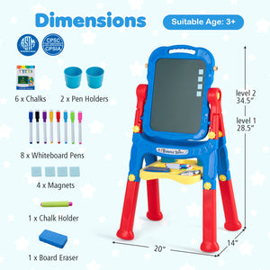 Art Easel for Kids with Adjustable Height-Blue view 3
