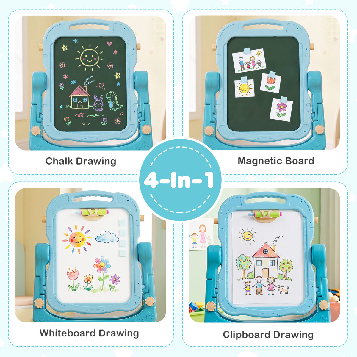Art Easel for Kids with Adjustable Height-Green view 5