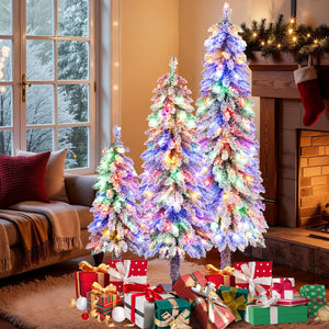 Artificial Christmas Tree Set of 3 with Snow-flocked Branch Tips view 2