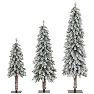 Artificial Christmas Tree Set of 3 with Snow-flocked Branch Tips view 4