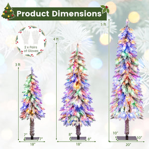 Artificial Christmas Tree Set of 3 with Snow-flocked Branch Tips view 5