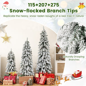 Artificial Christmas Tree Set of 3 with Snow-flocked Branch Tips view 7