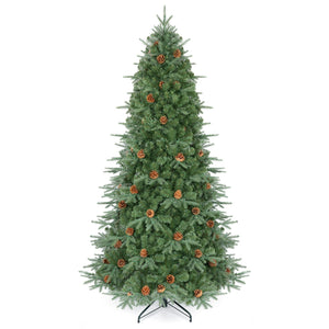 Artificial Christmas Tree with LED Lights and Pine Cones-7'