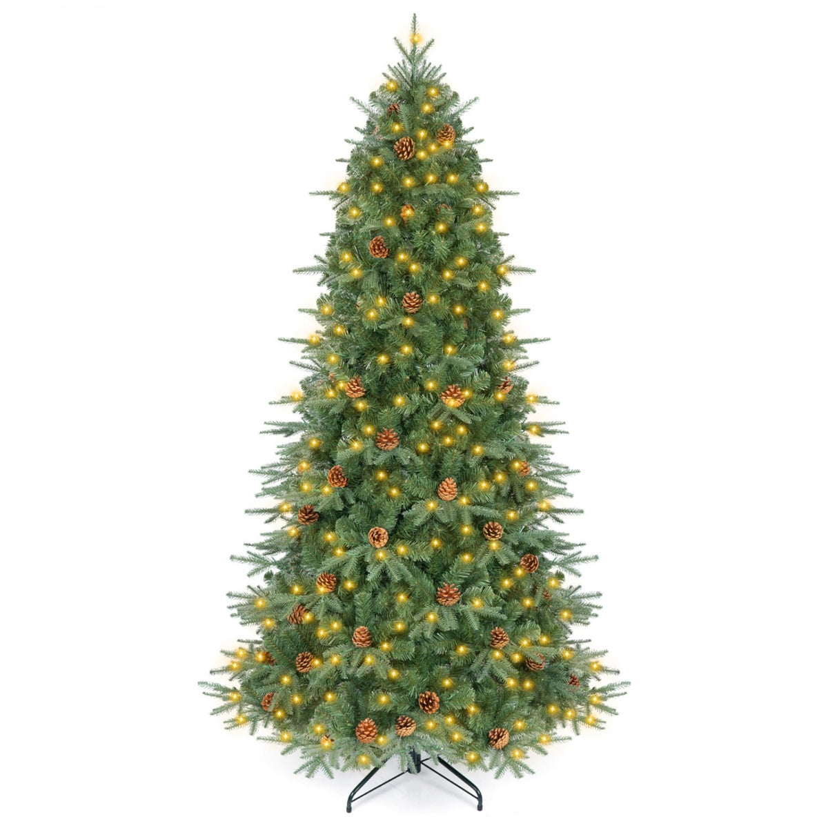 Artificial Christmas Tree with LED Lights and Pine Cones-7' view 4