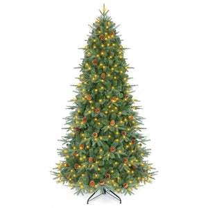 Artificial Christmas Tree with LED Lights and Pine Cones-7' view 4