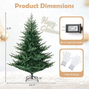 Artificial Christmas Tree with Branch Tips and Warm White LED Lights-6 Feet view 5