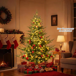 Artificial Christmas Tree with Branch Tips and Warm White LED Lights-6 Feet view 7