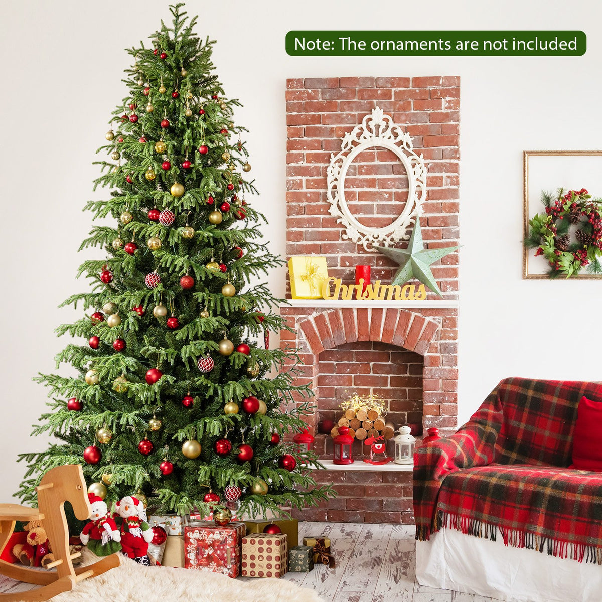 Artificial Christmas Tree with LED Lights and PVC Mixed Branch Tips-8 Feet view 3