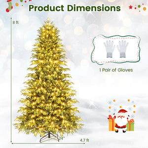 Artificial Christmas Tree with LED Lights and PVC Mixed Branch Tips-8 Feet view 5