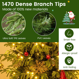 Artificial Christmas Tree with LED Lights and PVC Mixed Branch Tips-8 Feet view 8