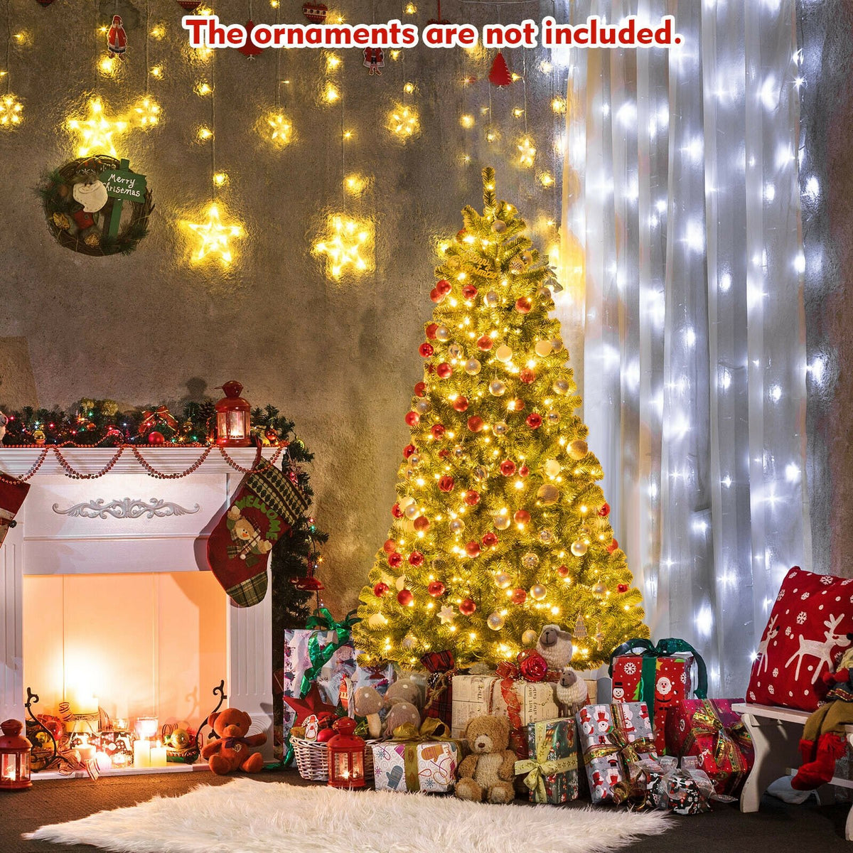 Artificial Hinged Christmas Tree with Remote-controlled Color-changing LED Lights-6' view 3