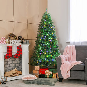 Artificial Hinged Christmas Tree with Remote-controlled Color-changing LED Lights-7' view 3
