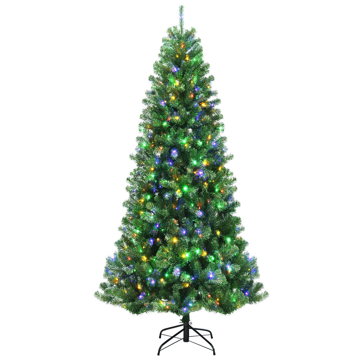 Artificial Hinged Christmas Tree with Remote-controlled Color-changing LED Lights-8' view 4