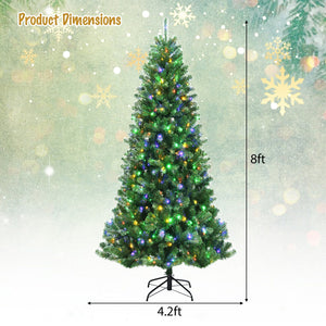 Artificial Hinged Christmas Tree with Remote-controlled Color-changing LED Lights-8' view 5