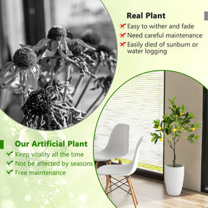 Artificial Lemon Tree 2.6/4/5.2 Feet Tall Fake Lemon Plant wuth Lemon Fruits-2.6 ft view 8