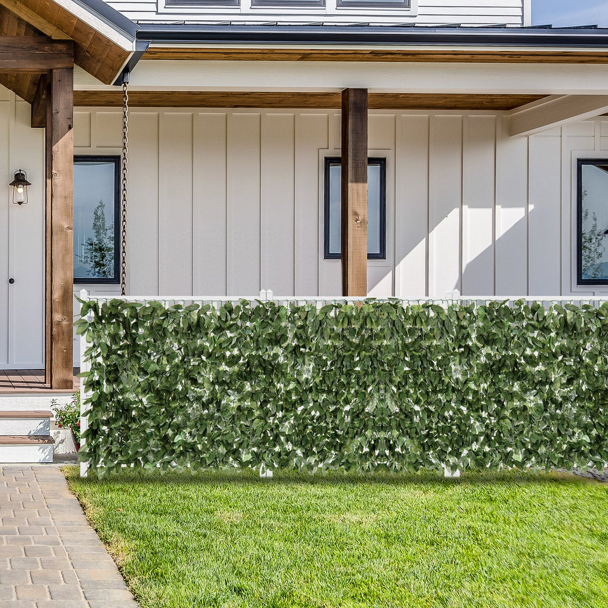 Artificial Lily Leaf Privacy Fence for Garden Yard Balcony Deck view 2
