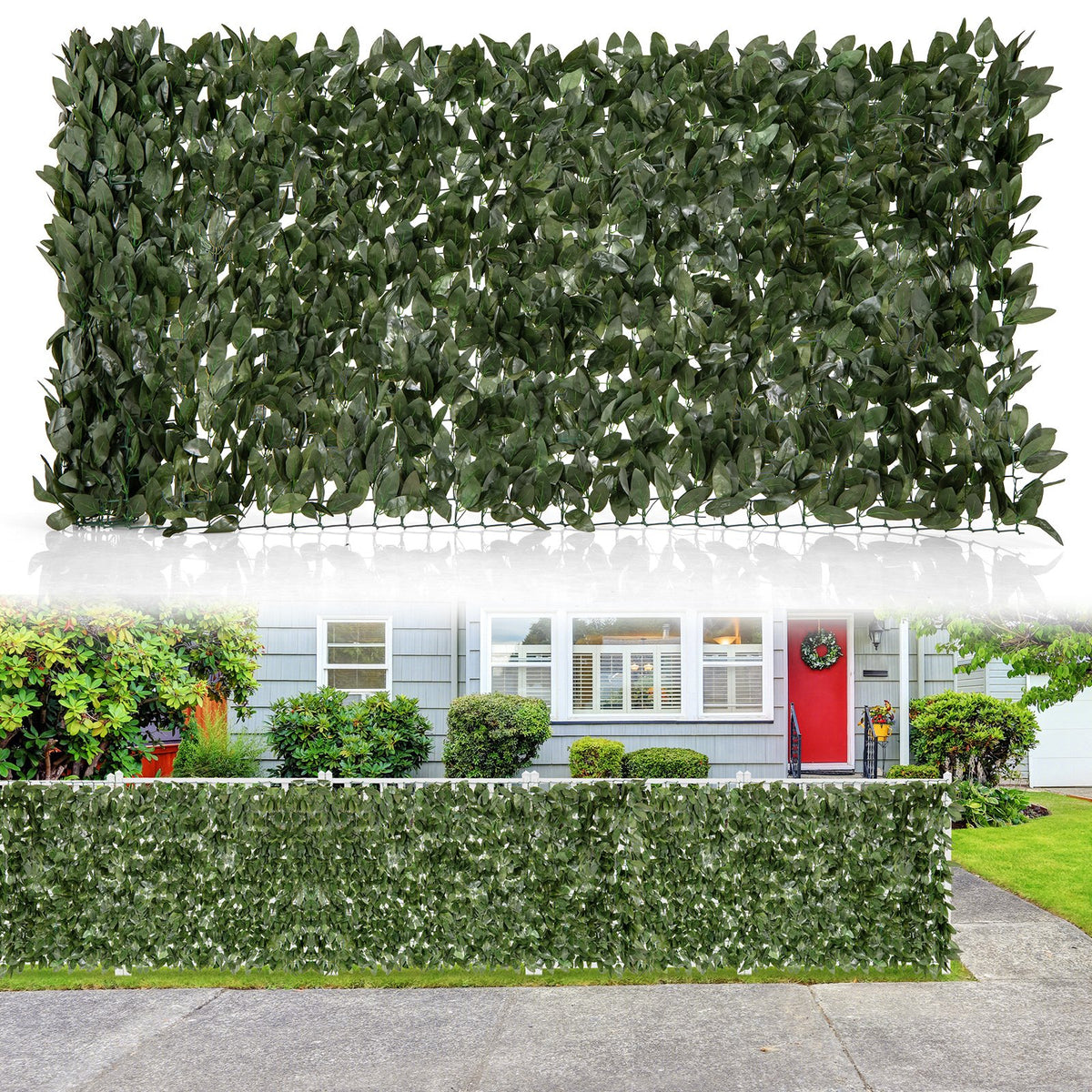 Artificial Lily Leaf Privacy Fence for Garden Yard Balcony Deck view 4