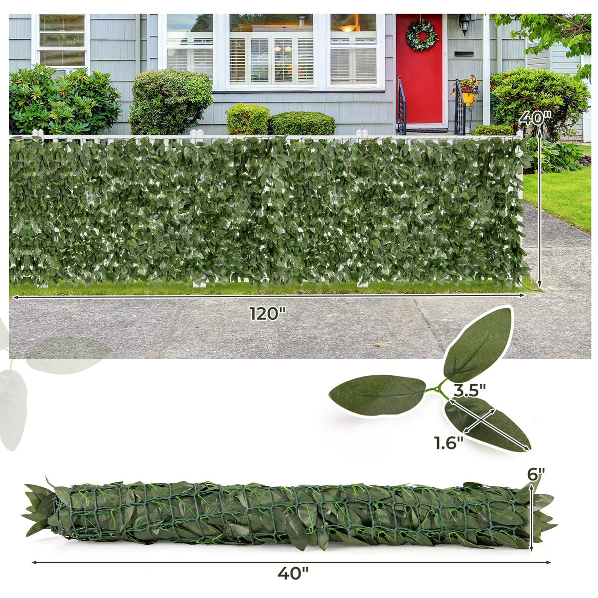 Artificial Lily Leaf Privacy Fence for Garden Yard Balcony Deck view 5