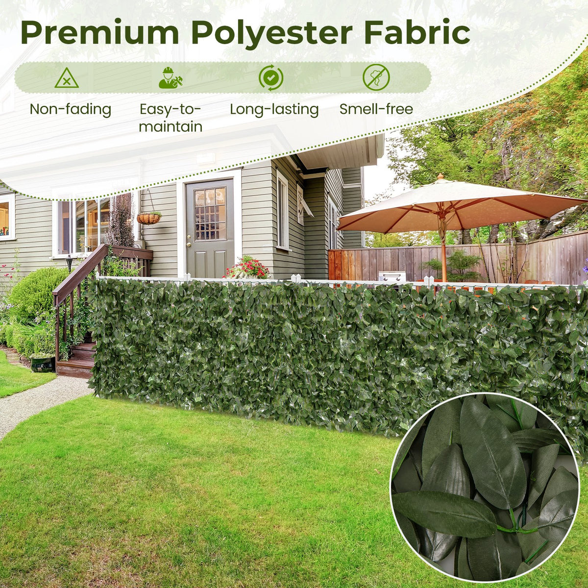 Artificial Lily Leaf Privacy Fence for Garden Yard Balcony Deck view 7