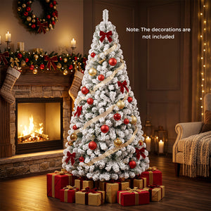 Artificial Snow-Flocked Christmas Tree with Branch Tips-6 ft view 3