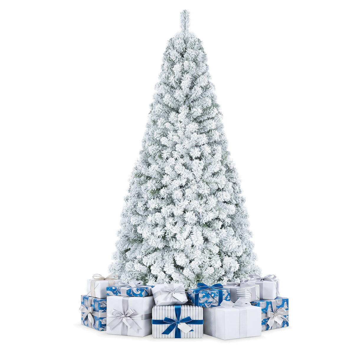Artificial Snow-Flocked Christmas Tree with Branch Tips-6 ft view 4