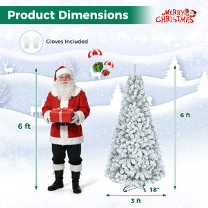 Artificial Snow-Flocked Christmas Tree with Branch Tips-6 ft view 5