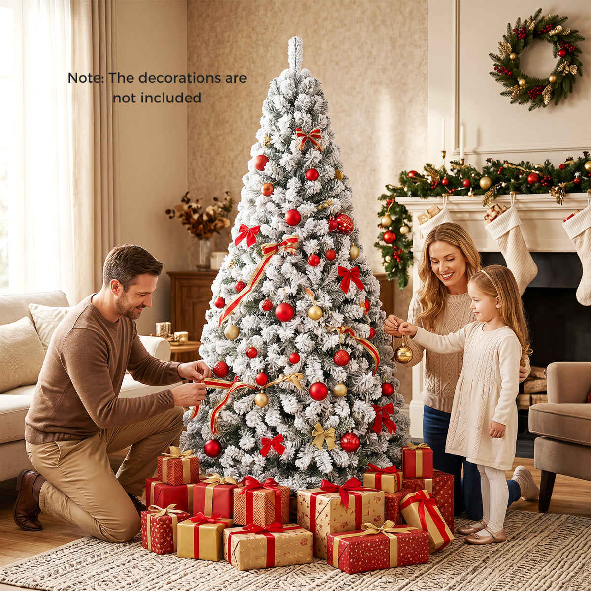 Artificial Snow-Flocked Christmas Tree with Branch Tips-6 ft view 9
