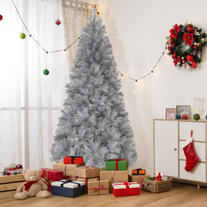 Artificial Xmas Tree with Branch Tips and Warm White LED Lights-7FT view 2