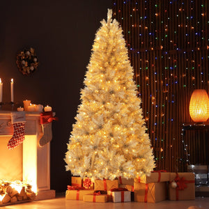 Artificial Xmas Tree with Branch Tips and Warm White LED Lights-7FT view 3