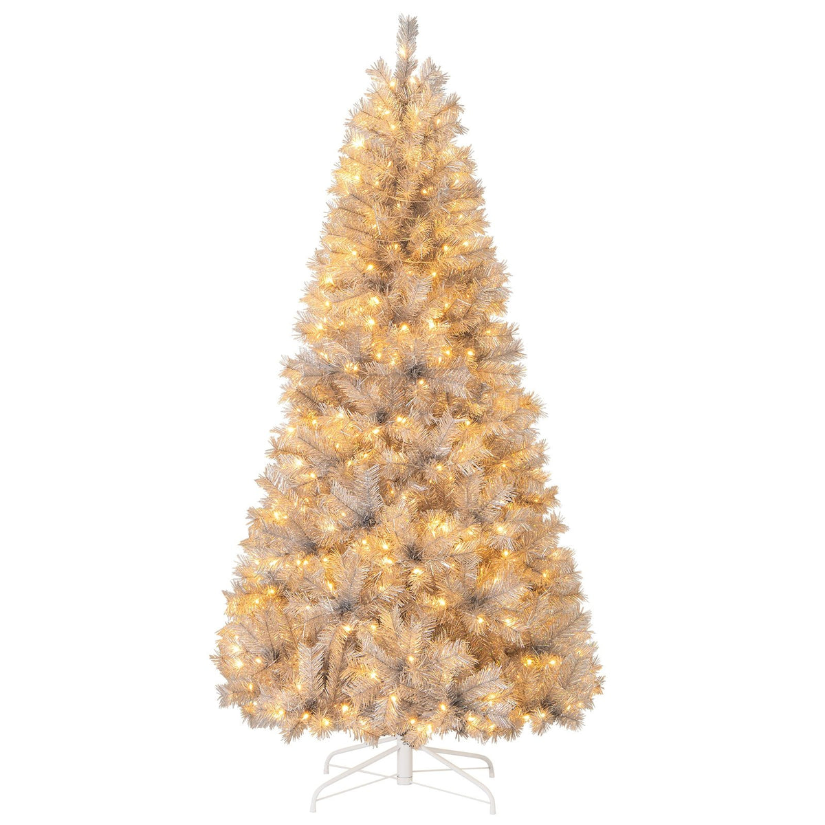 Artificial Xmas Tree with Branch Tips and Warm White LED Lights-7FT view 4