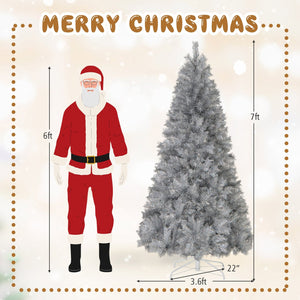 Artificial Xmas Tree with Branch Tips and Warm White LED Lights-7FT view 5