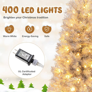 Artificial Xmas Tree with Branch Tips and Warm White LED Lights-7FT view 7
