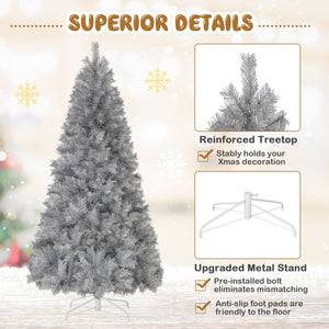 Artificial Xmas Tree with Branch Tips and Warm White LED Lights-7FT view 9