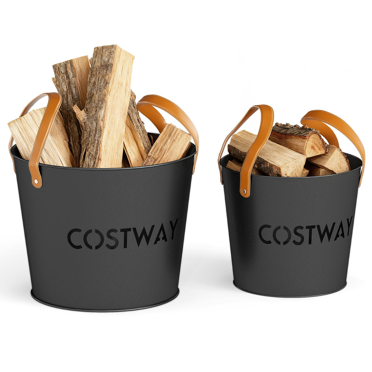 Ash Bucket Set of 2 Metal Coal Ash Can Set with 11.5 Gal and 8.5 Gal Bucket for Fireplace Fire Pits view 4