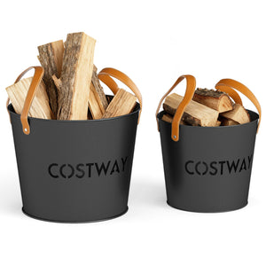 Ash Bucket Set of 2 Metal Coal Ash Can Set with 11.5 Gal and 8.5 Gal Bucket for Fireplace Fire Pits view 4
