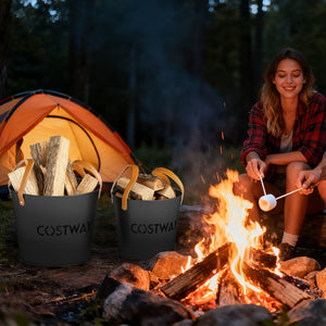 Ash Bucket Set of 2 Metal Coal Ash Can Set with 11.5 Gal and 8.5 Gal Bucket for Fireplace Fire Pits view 6