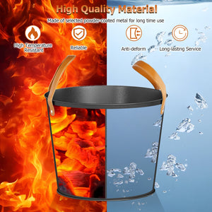 Ash Bucket Set of 2 Metal Coal Ash Can Set with 11.5 Gal and 8.5 Gal Bucket for Fireplace Fire Pits view 9