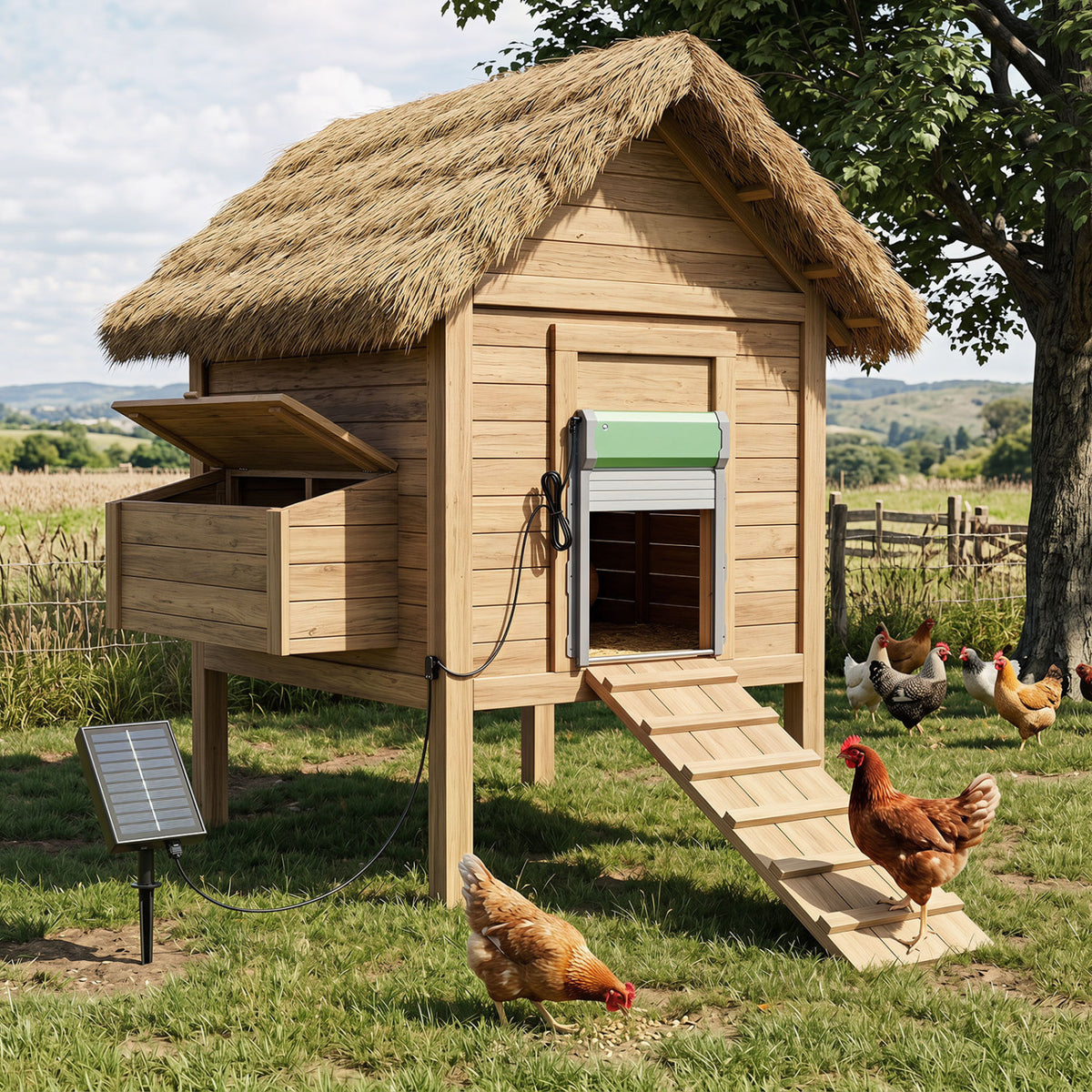Automatic Chicken Coop Door with Remote Control and Light Sensor Timer view 2