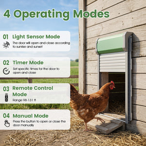 Automatic Chicken Coop Door with Remote Control and Light Sensor Timer view 6