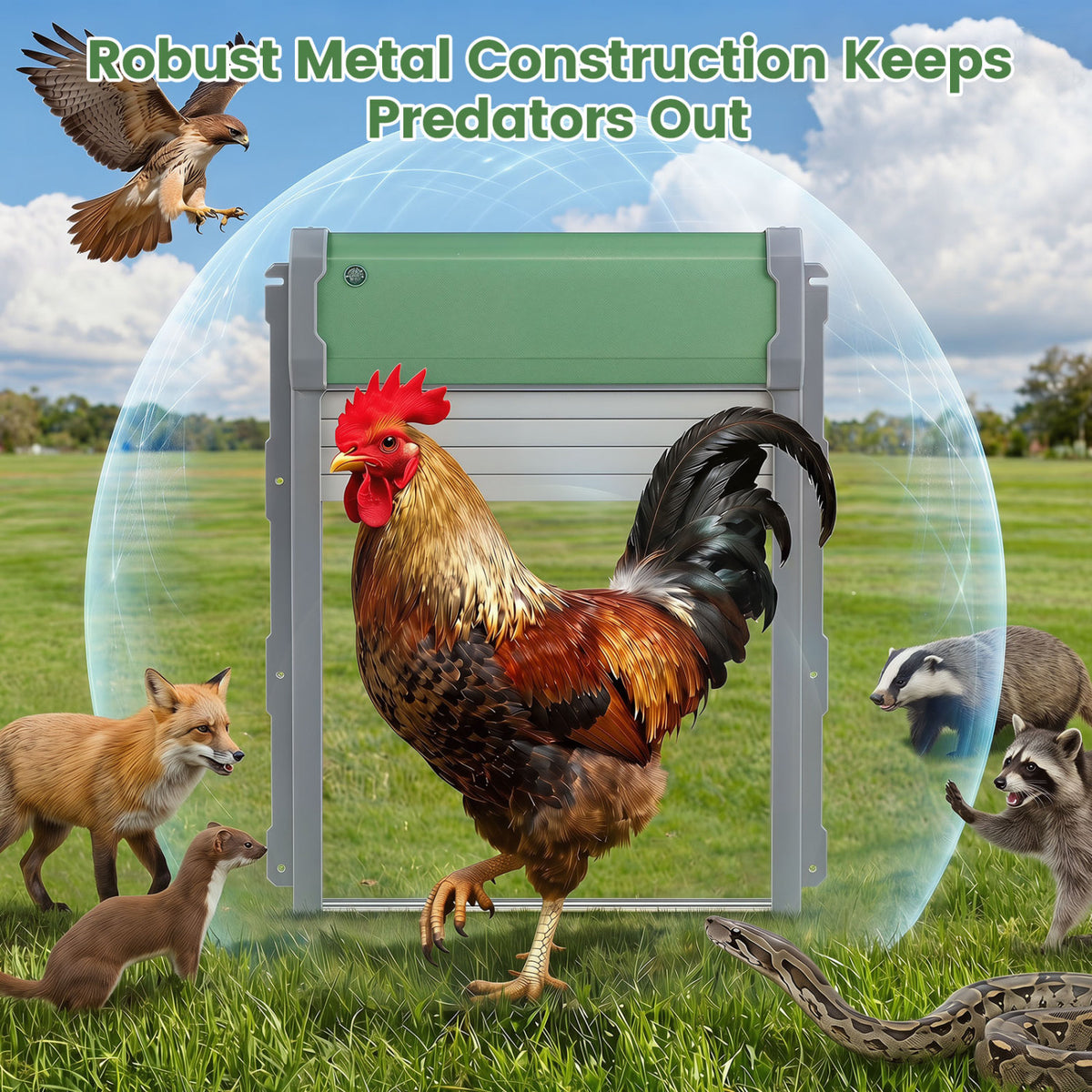 Automatic Chicken Coop Door with Remote Control and Light Sensor Timer view 9