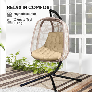 Outdoor Swing Cushion, Tufted Patio Cushion Replacement for Garden Chair Egg Chair,  Indoor Outdoor Seat Cushion, Beige