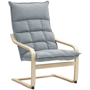 Modern Armchair, Upholstered Accent Chair with Curved Leg and Arm, Leisure Lounge Chair for Living Room – view 15