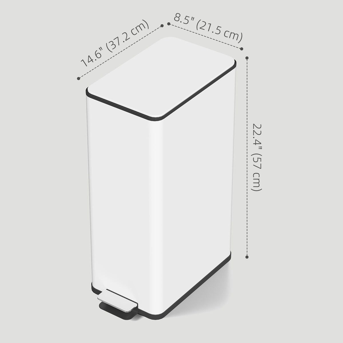 5.3 gal/20 L Stainless Steel Kitchen Garbage Can with Soft-close Lid, Foot Pedal, Fingerprint-Proof, Black – view 16